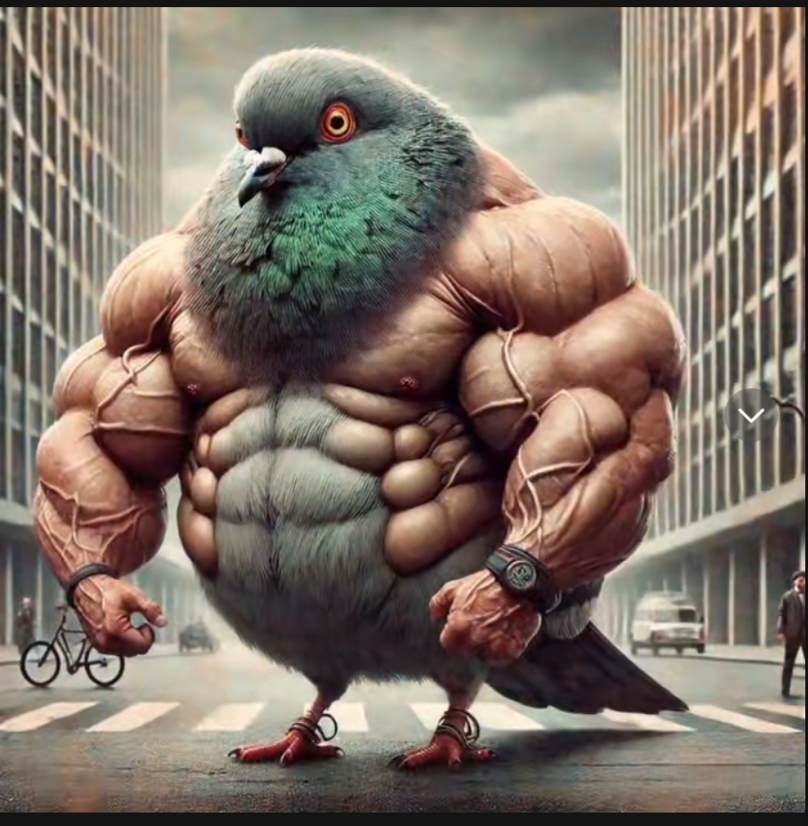 Il Piccione Musculone Italian Brainrot character